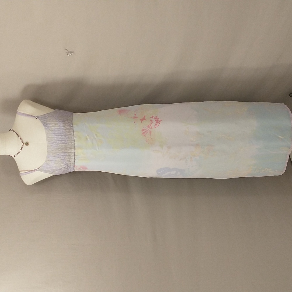 Pastel Summer Maxi Dress Feminine Ethereal Lavender designer Helena Sorel sz 2/4